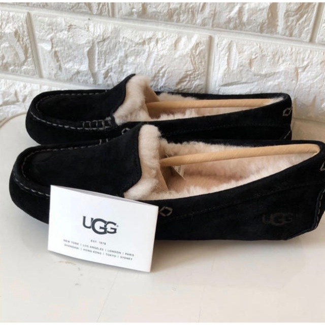 新作 ウォータープルーフ UGG アンスレー モカシン ブラック US8
