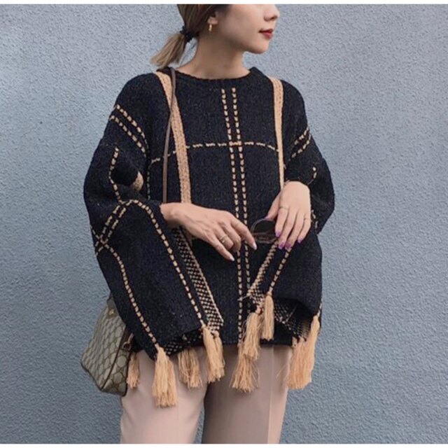 Ameri VINTAGE(アメリヴィンテージ)のAMERI  SHOUJI BRAID KNIT TOP レディースのトップス(ニット/セーター)の商品写真