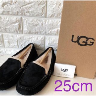 アグ(UGG)の新作 ウォータープルーフ UGG アンスレー  モカシン ブラック US8(スリッポン/モカシン)