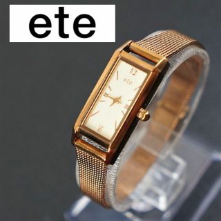 【稼働極美品】ete レクタングルフェイス　純正ベルト　電池交換済