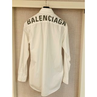 BALENCIAGA バレンシアガ バックプリントシルクシャツ eva.gov.co