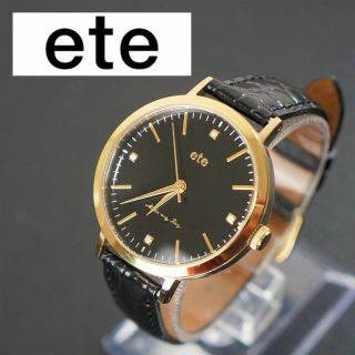 エテ(ete)の【稼働品】　ete ボーイフレンドウオッチ　4Pダイヤ　電池、ベルト交換済(腕時計)