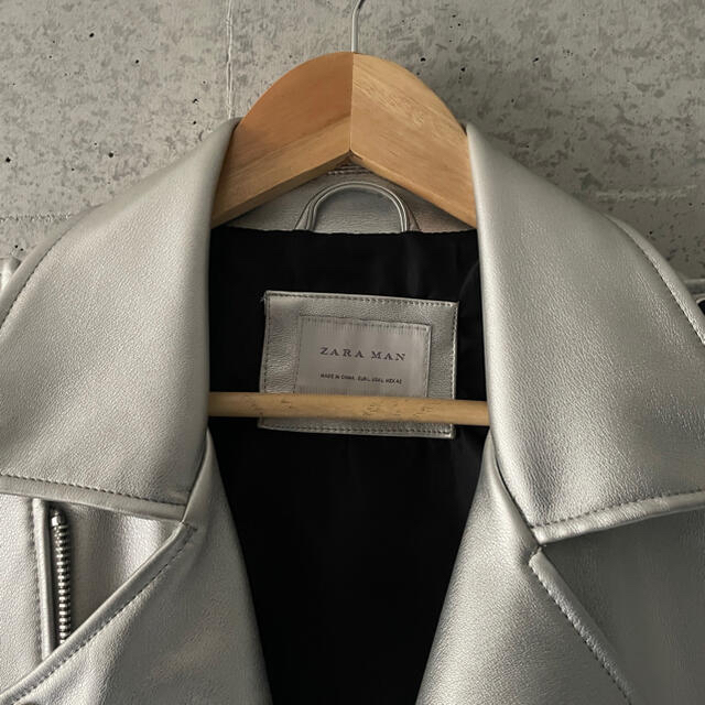 ZARA MAN シルバーライダースジャケット | aluminiopotiguar.com.br