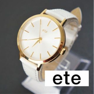 エテ(ete)の【稼働美品】　ete ボーイフレンドウォッチ　 白文字盤　電池,ベルト交換済(腕時計)