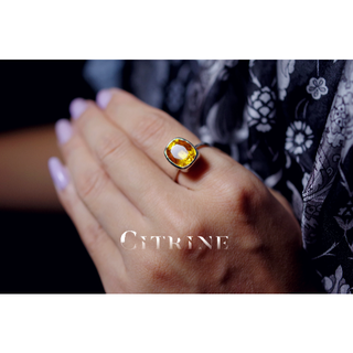 新作☆『Citrine』☆世界でひとつの天然石リングsv925 + rodiumの通販