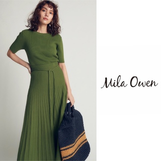 ミラオーウェン(Mila Owen)のMila Owen ミラオーウェン　ニットスカート　グリーン(ロングスカート)
