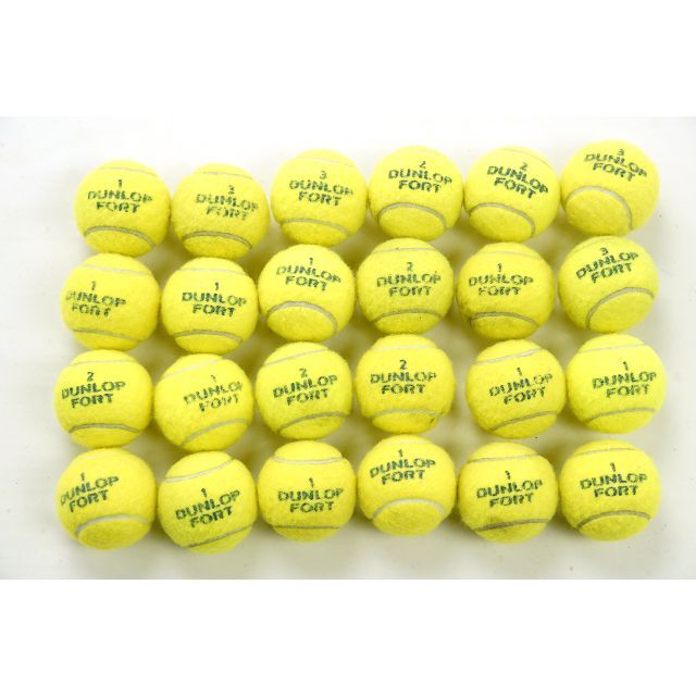テニス ボール 缶入り 中古 ダンロップフォートイエロー 60球 スポーツ/アウトドアのテニス(ボール)の商品写真