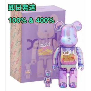 ベアブリック(BE@RBRICK)のBE@RBRICK X-girl CLEAR PURPLE 100%&400%(フィギュア)