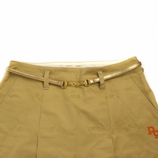 PEARLY GATES(パーリーゲイツ)のパーリーゲイツ PEARLY GATES ミニスカート刺繍柄 0 ベージュ レディースのスカート(ミニスカート)の商品写真