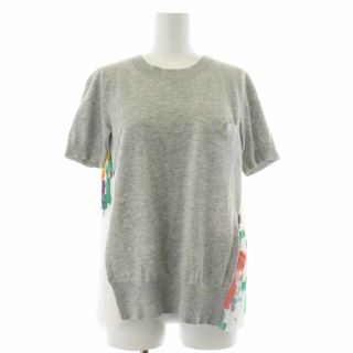 サカイ(sacai)のサカイ 19SS バックプリーツ フラワープリント Tシャツ 1 S グレー(カットソー(半袖/袖なし))