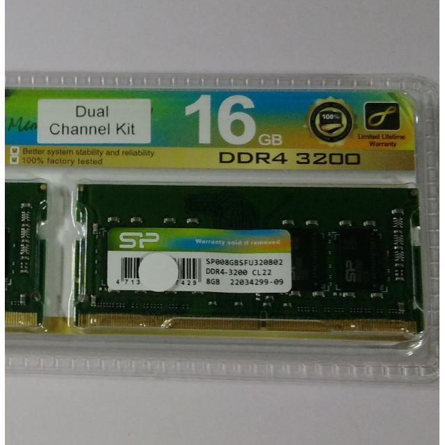 新品未開封 PC4 DDR4-3200 16GB(8GB 2枚) ノート メモリ