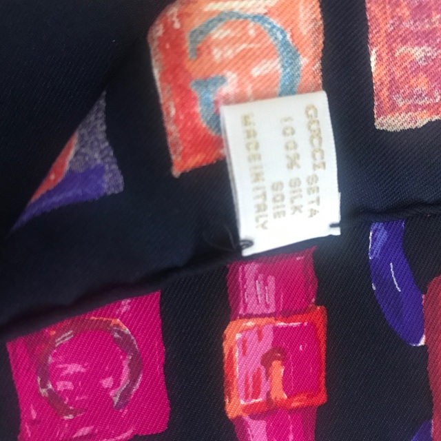 新品☆GUCCI グッチ ミニスカーフ シルク 宝石柄 ジュエリー ヴィンテージ-