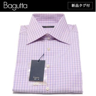 バーニーズニューヨーク(BARNEYS NEW YORK)の【新品】最高峰 BAGUTTA シャツ ワイドカラー チェック柄 ピンク 40(シャツ)