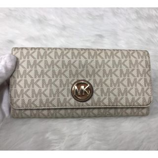 マイケルコース(Michael Kors)のRR426　マイケルコース　長財布　ホワイト✖️ブラウン(長財布)