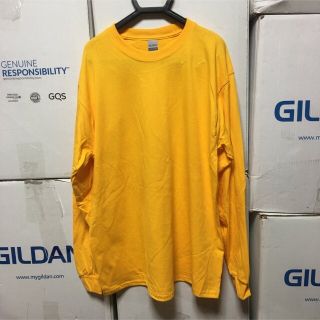 ギルタン(GILDAN)のGILDANギルダン☆ロンT長袖無地Tシャツ@ゴールド★イエロー@濃い黄色2XL(Tシャツ/カットソー(七分/長袖))