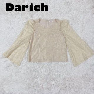 【美品】Darich パイピングレース　ブラウス(カットソー(長袖/七分))