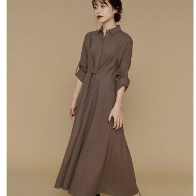 Waist tuck Shirt Dress L'Or - ロングワンピース/マキシワンピース