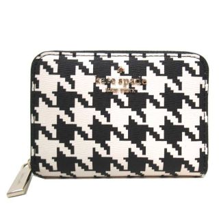 ケイトスペードニューヨーク(kate spade new york)の【新品】ケイトスペード カードケース K9153 001(ブラック×ホワイト系) kate spade ダーシー ハウンドトゥース 千鳥柄 スモール ジップ カードケース コインケース アウトレット レディース【メール便対応(ネコポス)】(コインケース)