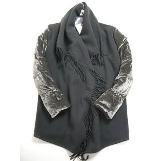 モンクレール(MONCLER)のサイズM◆新品◆モンクレールMANTELLAフリンジストール付ダウン レディース(ダウンジャケット)