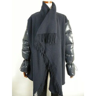 モンクレール(MONCLER)のサイズM◆新品◆モンクレールMANTELLAフリンジストール付ダウン レディース(ダウンジャケット)