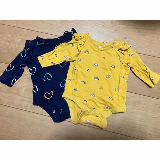 ベビーギャップ(babyGAP)のGAP 0〜3m 新生児ロンパース 長袖2枚セット(ロンパース)