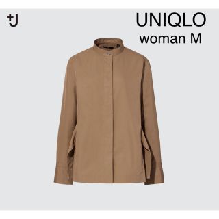 ユニクロ(UNIQLO)の【新品】UNIQLO U スーピマコットンスタンドカラーシャツ ベージュ(シャツ/ブラウス(長袖/七分))