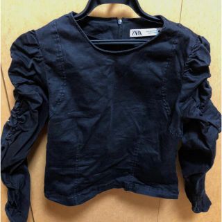 ザラ(ZARA)のZARA ブラックデニムトップス(シャツ/ブラウス(長袖/七分))