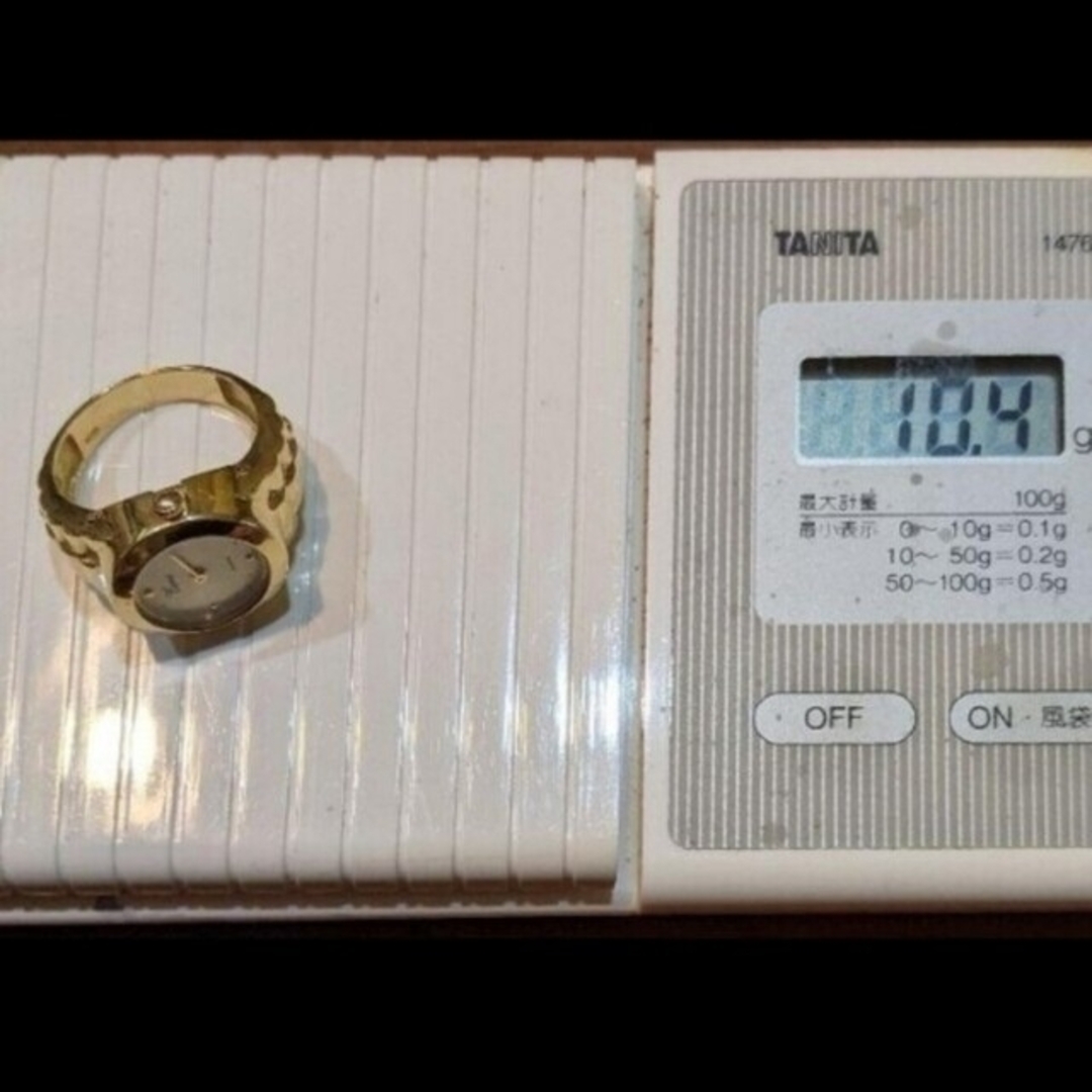 K18金無垢♥本物鑑定済♥リングウォッチ　指輪時計⌚約15号 レディースのアクセサリー(リング(指輪))の商品写真