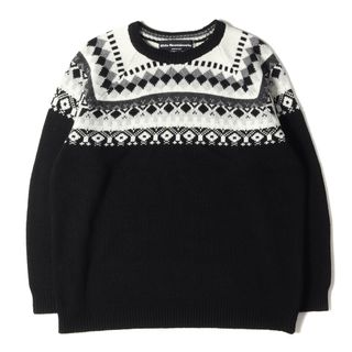 White Mountaineering ホワイトマウンテニアリング ニット ノルディック 柄 クルーネックニット セーター NORDIC  PATTERN CREW NECK KNIT 21AW イタリア製 ブラック 黒 1 トップス 長袖 【メンズ】【中古】