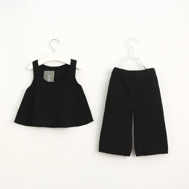 ブラック140✲カシミアタッチ ニットセットアップ キッズ/ベビー/マタニティのキッズ服女の子用(90cm~)(ワンピース)の商品写真