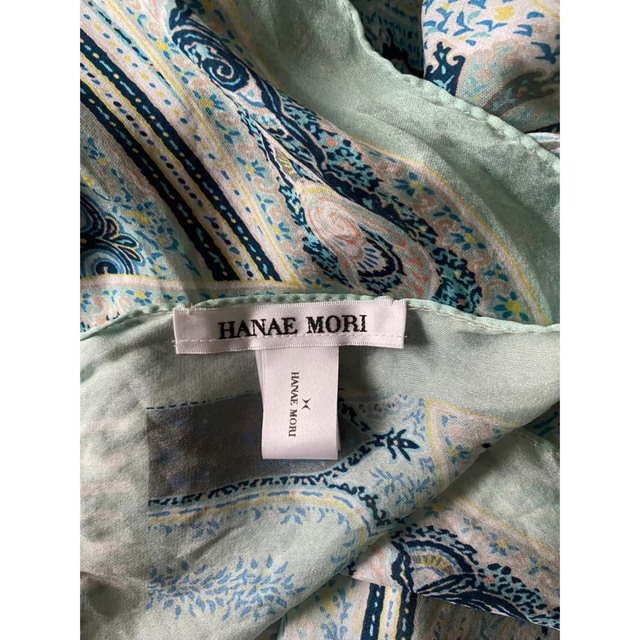 中古】 Hanae Mori ハナエモリ 森英恵 大判スカーフ ストール 和柄