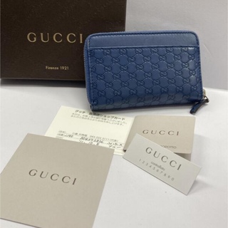 グッチ(Gucci)のグッチ　コインケース　マイクログッチシマ　ブルー(コインケース/小銭入れ)