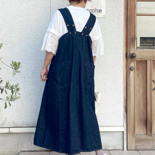 tumugu ツムグ コットンリネンデニム ジャンパースカート