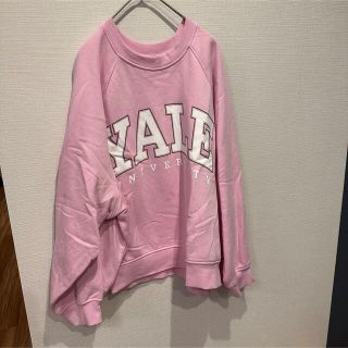 エイチアンドエム(H&M)のピンクスウェット　オーバーサイズ(トレーナー/スウェット)