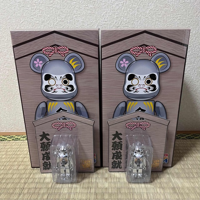 BE@RBRICK 達磨 合格 銀メッキ 100％ × 3個セット