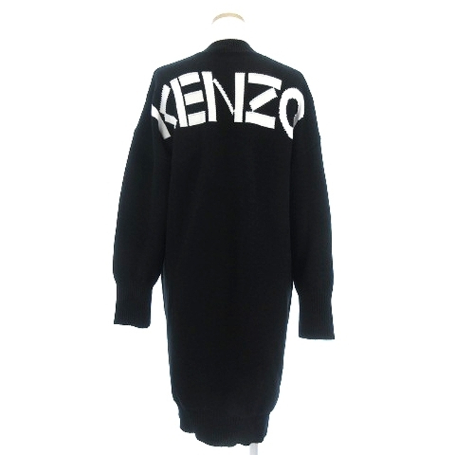 KENZO - ケンゾー ニットワンピース ひざ丈 長袖 バックロゴ 黒 ブラック L SM0の通販 by ベクトル ラクマ店｜ケンゾーならラクマ