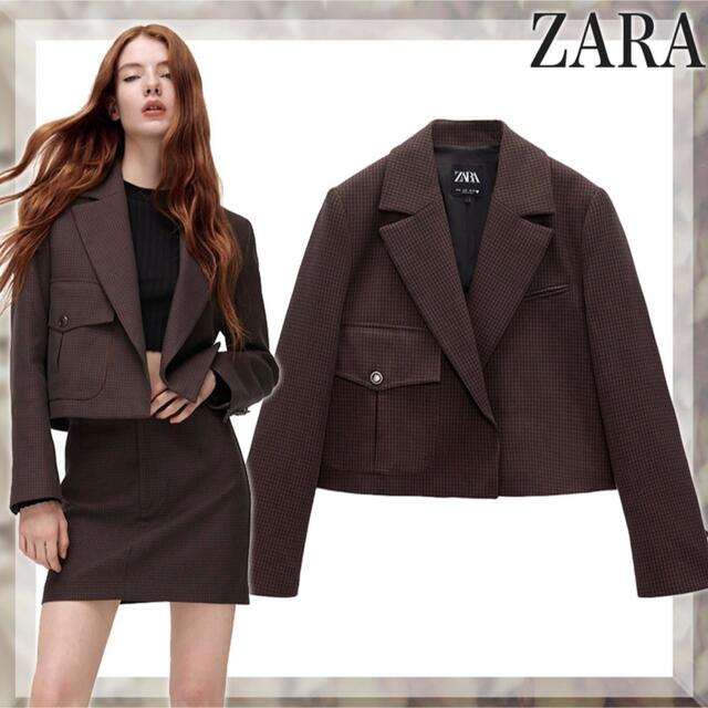 完売品 ZARA ザラ テーラードジャケット チェック柄 クロップ丈 | www