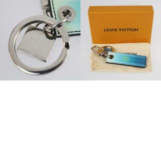 LOUIS VUITTON ルイ ヴィトン ポルトクレ ダミエ ストライプス キーホルダー M00735 PVC メタル ブルーヴェール シルバー金具 キーリング バッグチャーム ビトン 【本物保証】