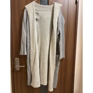 ユナイテッドアローズグリーンレーベルリラクシング(UNITED ARROWS green label relaxing)の【再値下げしました】フード付きニットロングカーディガン(カーディガン)