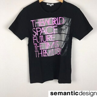 セマンティックデザイン(semantic design)の美品 セマンティックデザイン 半袖Tシャツ ブラック サイズM(Tシャツ/カットソー(半袖/袖なし))