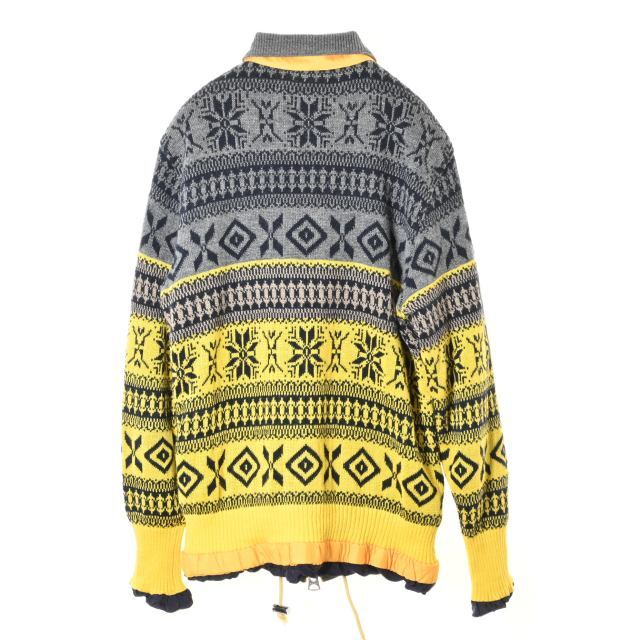 Sacai ノルディック柄 ニット ジップ ブルゾン
