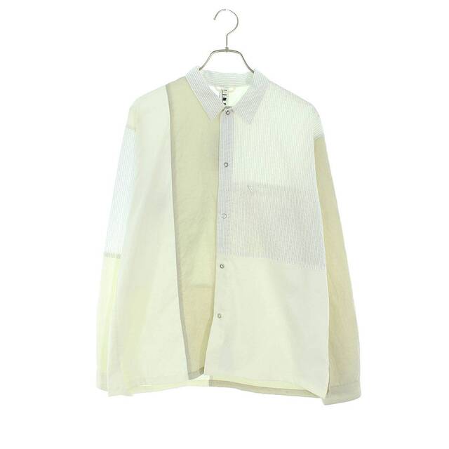 シャツキミー/KIMMY 22SS OPEN COLLAR SHIRT オープンカラー切替長袖シャツ メンズ M