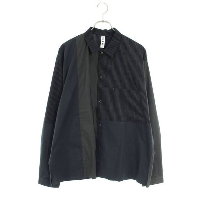 キミー/KIMMY 22SS OPEN COLLAR SHIRT オープンカラー切替長袖シャツ メンズ L