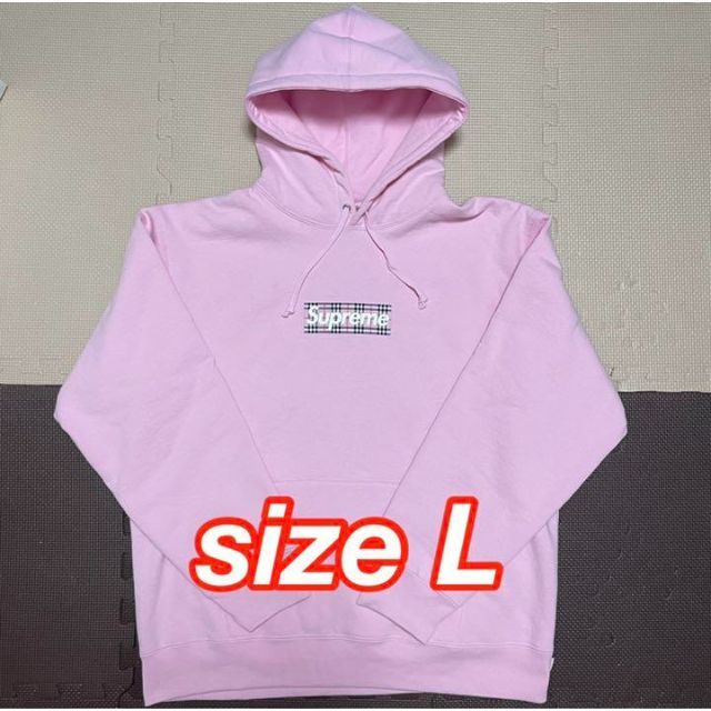 最安値格安 Supreme Burberry box logo Hooded Pink 大人気新品