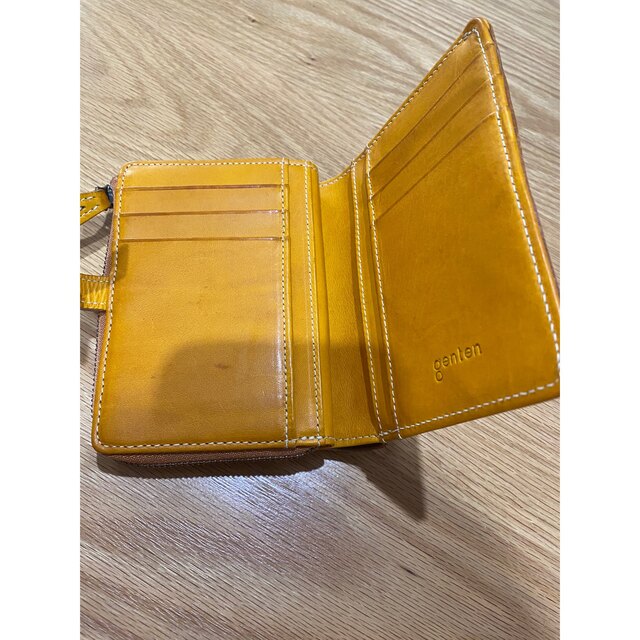 genten ゲンテン カットワーク 二つ折り財布 美品