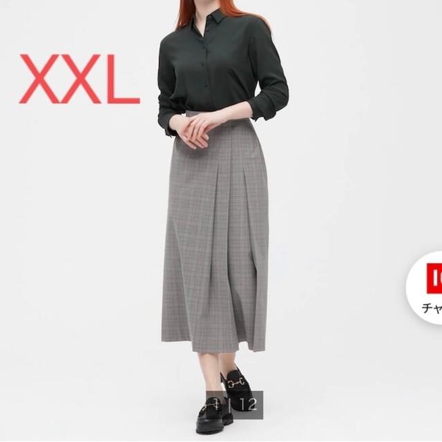 UNIQLO(ユニクロ)のユニクロ サイドプリーツナロースカート（チェック・丈標準81～85cm）XXL レディースのスカート(ロングスカート)の商品写真