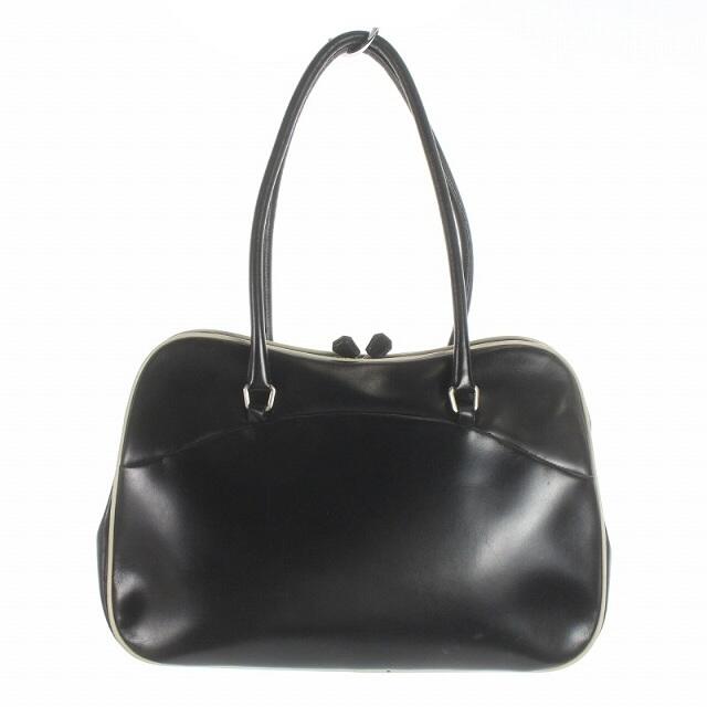 プラダ PRADA ハンドバッグ がま口 レザー 黒がま口内ポケット プラダ PRADA ハンドバッグ がま口 レザー 黒がま口内ポケット