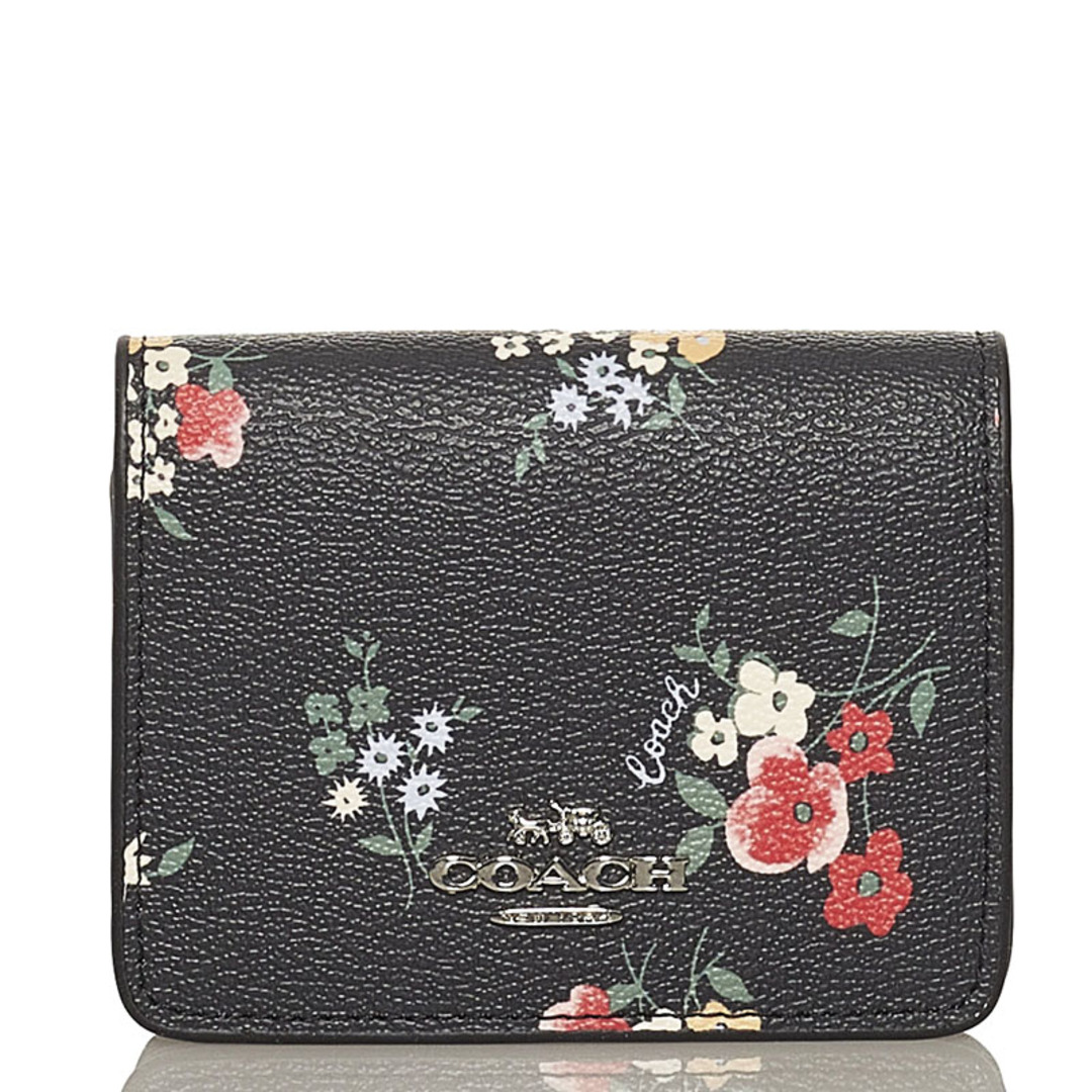 美品 コーチ フラワー 花柄 チェーンウォレット レザー レディース COACH 【1-0073118】