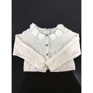 フラワーカーディガン　ホワイト　104cm　3-4歳向け　ZARA　キッズ　新品(カーディガン)