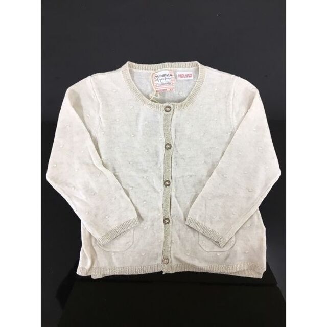 ZARA(ザラ)のドット刺繍カーディガン　クリーム　80cm　9-12か月向け　ZARA　キッズ　 キッズ/ベビー/マタニティのキッズ服女の子用(90cm~)(カーディガン)の商品写真